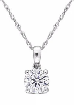 Belk & Co. | 1 ct. t.w. Created Moissanite Solitaire Necklace in 10k White Gold,商家Belk,价格¥2167