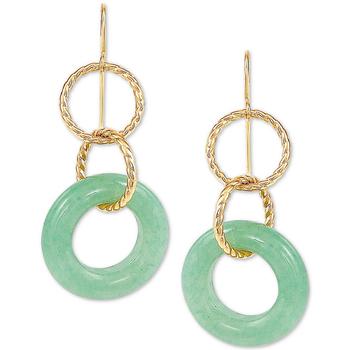 商品Macy's | Jade Multi-Ring Drop Earrings in 10k Gold,商家Macy's,价格¥984图片