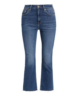 7 For All Mankind | Women's High Waisted Slim Kick Jeans In Blue Print 6.3折, 独家减免邮费