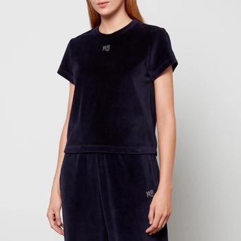 亚历山大·王精选, Alexander Wang | Alexander Wang Women's Short Sleeve Baby Tee With Hotfix Logo - After Dark商品图片 额外7折, 额外七折