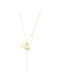 商品Heart Safety Pin Lariat Necklace Gold Vermeil .925 Sterling Silver,商家Belk,价格¥293图片