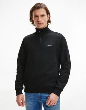 ck卫衣, Calvin Klein | Calvin Klein small chest logo half zip sweatshirt in black商品图片 5.5折