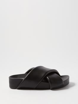Jil Sander | Padded leather platform slides商品图片,