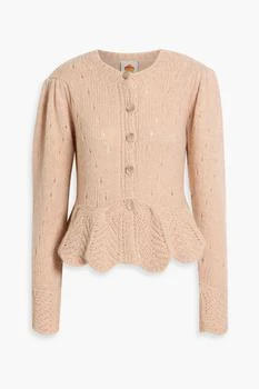 Farm Rio | Ruffled pointelle and cable-knit cardigan,商家THE OUTNET US,价格¥673