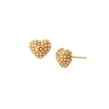 Coach | Imitation Pearl Puff Heart Stud Earrings商品图片,7折