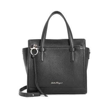 菲拉格慕包手提包, Salvatore Ferragamo | SALVATORE FERRAGAMO 女士黑色小牛皮徽标手提可单肩包 21-F478-720533商品图片 独家减免邮费