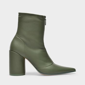 推荐High-heeled Boots in Green Leather商品