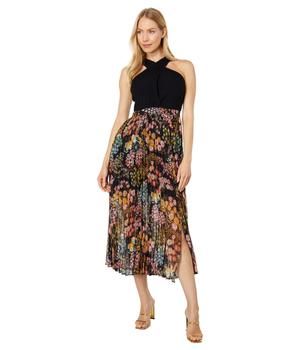 product Aquila-Cross Front Pleated Dress with Knit Bodice image