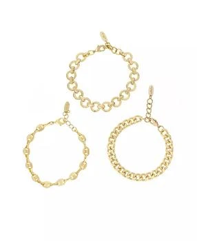 Ettika Jewelry | 18K Gold Plated Might and Chain Bracelet Set,商家Macy's,价格¥309