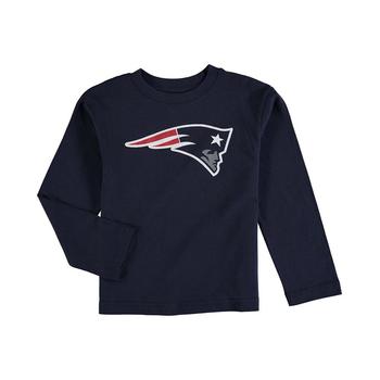 推荐Preschool Boys and Girls Navy Blue New England Patriots Team Logo Long Sleeve T-shirt商品