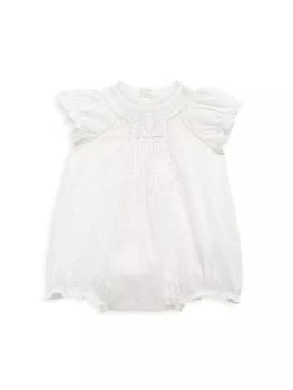 Bonpoint | Baby Girl's Lace-Trim Cotton Bubble Romper 独家减免邮费