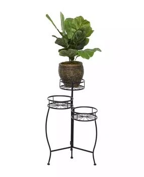 Rosemary Lane | Black Metal Indoor Outdoor 3 Tier Starburst Plant Stand,商家Macy's,价格¥426