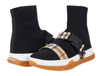 Burberry | Buckled Strap Stretch Knit Sock Sneakers (Toddler/Little Kid)商品图片,7折, 独家减免邮费