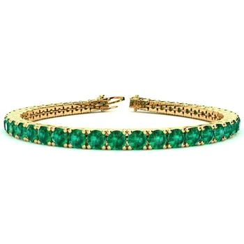SSELECTS | 14 Carat Emerald Tennis Bracelet In 14 Karat Yellow Gold, 8 1/2 Inches,商家Premium Outlets,价格¥37561