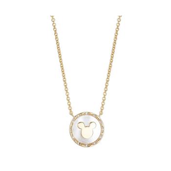 Disney | Gold Flash-Plated Faux Mother of Pearl Mickey Mouse Coin Pendant Necklace商品图片,3.5折