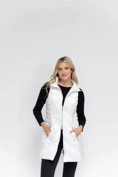 Anorak | Metallic Chevron Quilted Vest In White,商家Premium Outlets,价格¥782