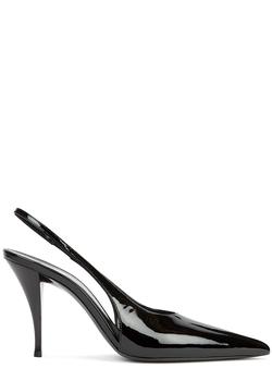 ysl高跟鞋评价, Yves Saint Laurent | Viper 90 black patent leather slingback pumps商品图片 
