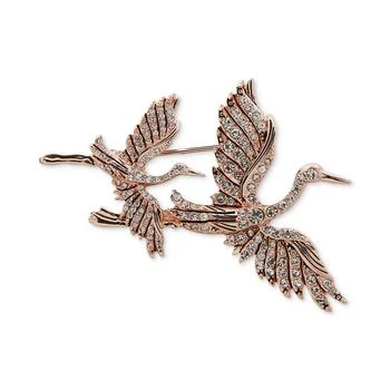 Anne Klein | Pavé Crystal Double Birds In Flight Pin,商家Macy's,价格¥105