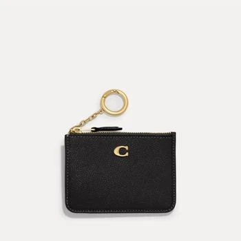 推荐Coach Mini Pebbled Crossgrain Leather ID Wallet商品