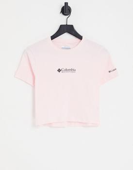 推荐Columbia CSC Basic Logo cropped t-shirt in light pink商品