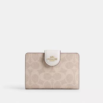 Coach Medium Corner Zip Wallet In Signature Canvas - Wallets