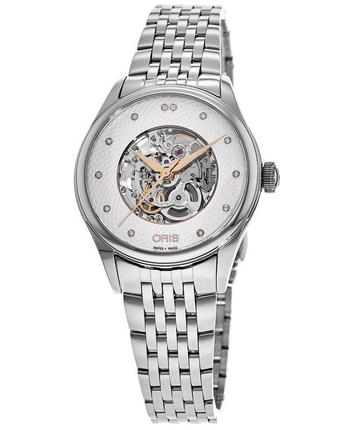 推荐Oris Artelier Skeleton Automatic Diamond Dial Steel Women's Watch 01 560 7724 4031-07 8 17 79商品