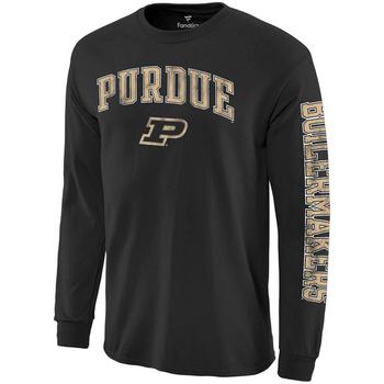 Fanatics | Men's Black Purdue Boilermakers Distressed Arch Over Logo Long Sleeve Hit T-shirt商品图片,7.8折