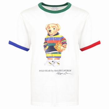 推荐White Polo Bear Motif Short Sleeve T Shirt商品