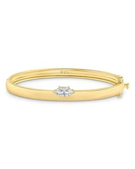 Kenneth Jay Lane | Marquise Cubic Zirconia Thin Bangle Bracelet in 14K Gold Plated,商家Bloomingdale's,价格¥365