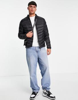 商品Jack & Jones | Jack & Jones Essentials padded jacket with stand collar in black,商家ASOS,价格¥343图片