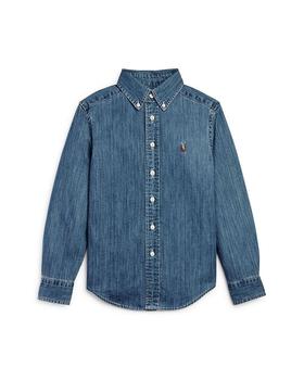 Ralph Lauren | Boys' Denim Button-Down Shirt - Little Kid, Big Kid商品图片,满2件减$3, 独家减免邮费, 满减