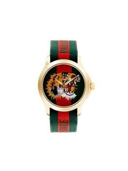 Gucci | 38MM Goldtone Stainless Steel & Textile Strap Watch商品图片,6折