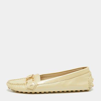 lv鞋真假, [二手商品] Louis Vuitton | Louis Vuitton Cream Patent Leather Oxford Loafers Size 37商品图片 满1件减$100, 满减