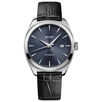 MIDO | Men's Swiss Automatic Belluna Royal Black Leather Strap Watch 41mm商品图片,