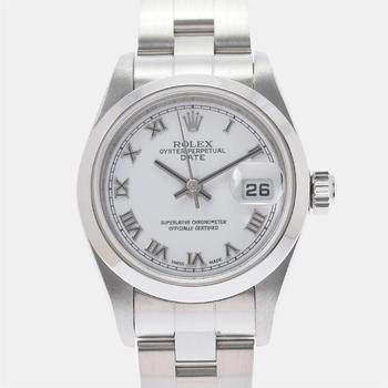 [二手商品] Rolex | Rolex White Stainless Steel Oyster Perpetual Date 79160 Automatic Women's Wristwatch 26 mm商品图片,9.7折