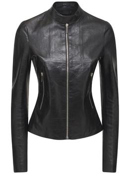 推荐Leather Zip Up Biker Jacket商品