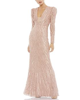 商品Mac Duggal | V-Neck Sequin Gown,商家Lord & Taylor,价格¥4402图片