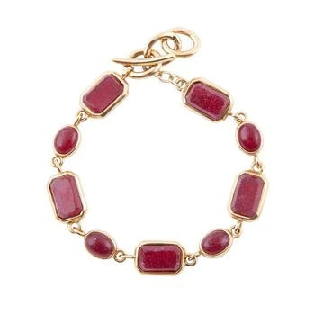 Barse | Delicately Genuine Red Onyx Rectangle and Circle Link Bracelet,商家Macy's,价格¥1407