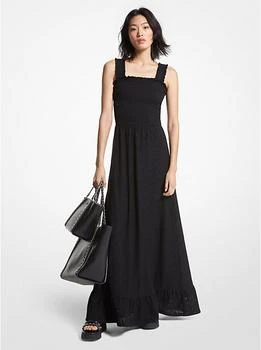 Michael Kors | Paisley Eyelet Smocked Woven Dress 