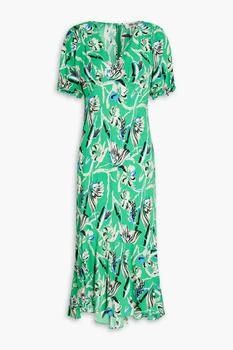 Diane von Furstenberg | Orla floral-print crepe midi dress 5.5折×额外8折x额外9.5折, 额外八折, 额外九五折