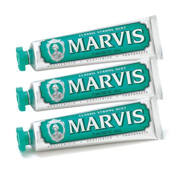 商品Marvis | Marvis Classic Strong Mint Toothpaste Bundle (3x85ml),商家The Hut,价格¥175图片