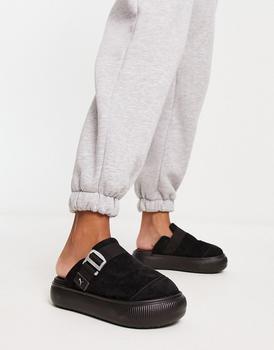 Puma | Puma Suede Mayu mules in black商品图片,额外9.5折, 额外九五折