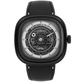 推荐SevenFriday Men's Watch - T Series T BLACK Power Reserve Leather Strap | T1-04商品