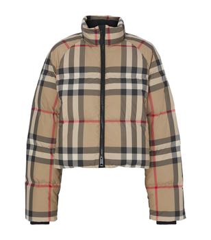 burberry羽绒服, Burberry | Cropped Check Puffer Jacket商品图片 