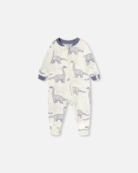 Deux par Deux | Organic Cotton One Piece Pajama Heather Beige Printed Dinosaurs,商家Premium Outlets,价格¥237