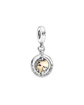 PANDORA | Pandora 14K & Silver CZ Spinning World Dangle Charm商品图片,4.7折