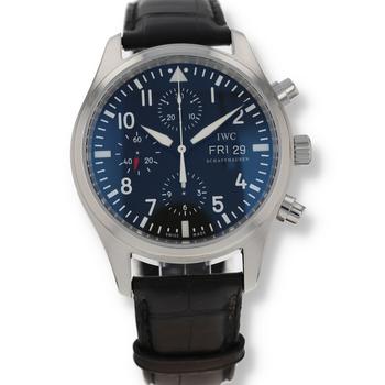 万国手表, [二手商品] IWC Schaffhausen | Pre-owned IWC Pilot Chronograph Automatic Black Dial Mens Watch IW371701商品图片 