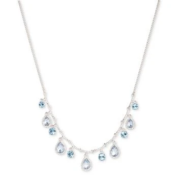 Givenchy | Silver-Tone Crystal Frontal Necklace, 16" + 3" extender,商家Macy's,价格¥506