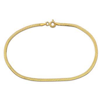 商品Amour | Amour 3.5mm Flex Herringbone Chain Bracelet in 10k Yellow Gold,商家Jomashop,价格¥1703图片