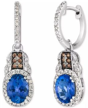 Le Vian | Blueberry Tanzanite (2 ct. t.w.) & Diamond (1/2 ct. t.w.) Charm Hoop Earrings in 14k White Gold,商家Macy's,价格¥55330